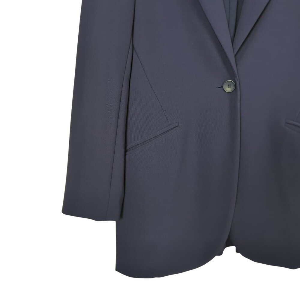 Boston Proper Blue Blazer Size 14 One button Comfortable Career Slat Pockets - Picture 6 of 16